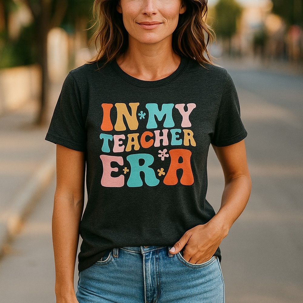 NWOT – Teacher T-Shirt Women’s Large – Funny “In My Teacher Era” Graphic Tee